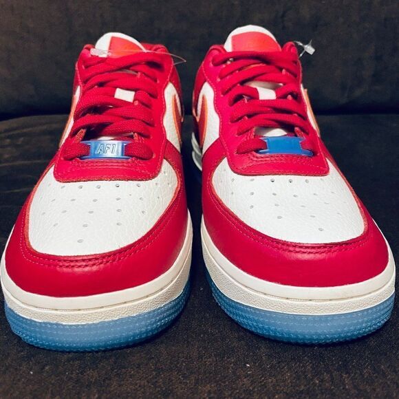 RARE NIKE SAMPLE AIR FORCE 1 Gym Red Total Orange Univ. Blue Womens 7 US 38 EUR - Picture 3 of 10